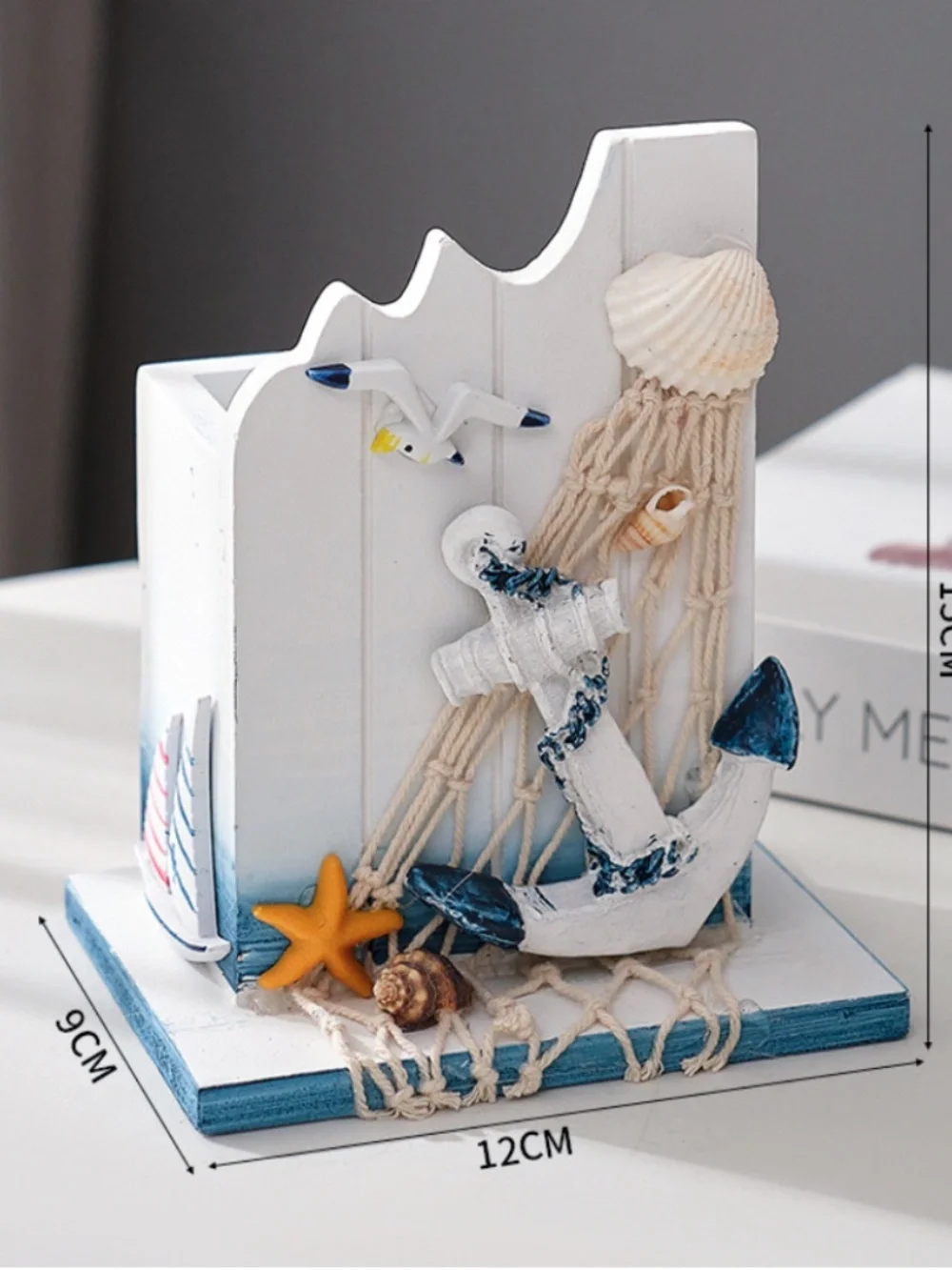 Wooden Pen holder Nautical Theme Nautical Desk Decor Organizer Mediterranean